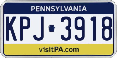 PA license plate KPJ3918