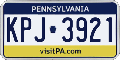 PA license plate KPJ3921