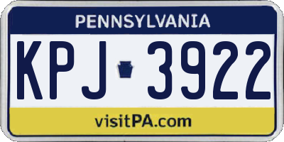 PA license plate KPJ3922