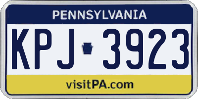 PA license plate KPJ3923