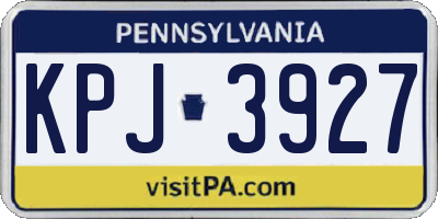 PA license plate KPJ3927