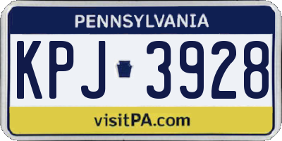 PA license plate KPJ3928