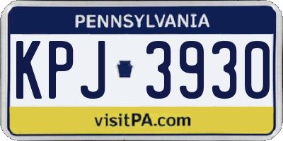 PA license plate KPJ3930