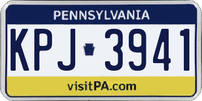PA license plate KPJ3941