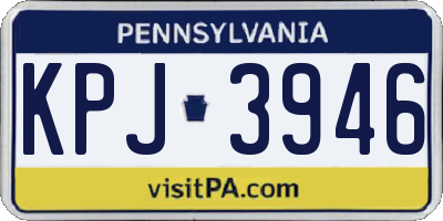 PA license plate KPJ3946