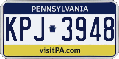 PA license plate KPJ3948