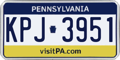 PA license plate KPJ3951