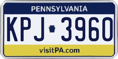 PA license plate KPJ3960