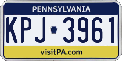 PA license plate KPJ3961