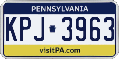 PA license plate KPJ3963