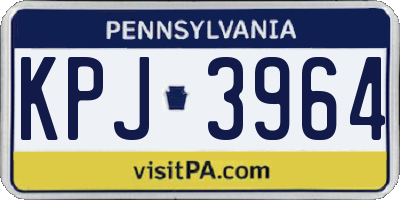 PA license plate KPJ3964