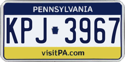 PA license plate KPJ3967