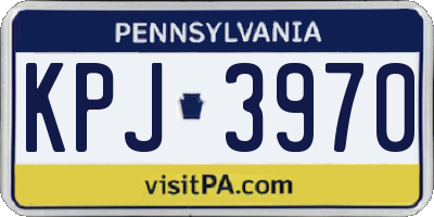 PA license plate KPJ3970