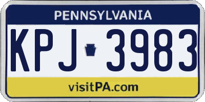 PA license plate KPJ3983