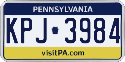 PA license plate KPJ3984