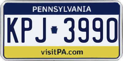 PA license plate KPJ3990