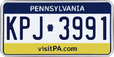 PA license plate KPJ3991