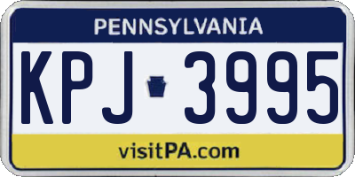 PA license plate KPJ3995