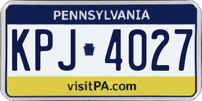 PA license plate KPJ4027