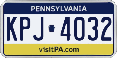 PA license plate KPJ4032