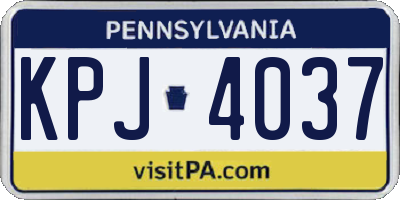 PA license plate KPJ4037