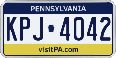 PA license plate KPJ4042