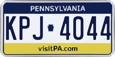 PA license plate KPJ4044