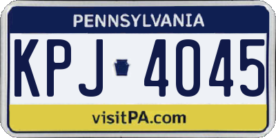 PA license plate KPJ4045