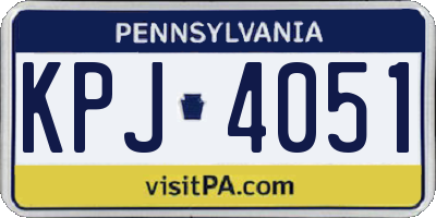 PA license plate KPJ4051