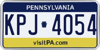 PA license plate KPJ4054