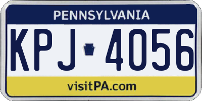 PA license plate KPJ4056