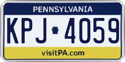 PA license plate KPJ4059