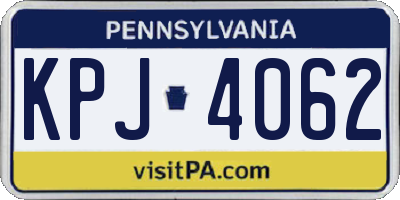 PA license plate KPJ4062
