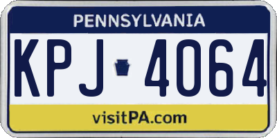 PA license plate KPJ4064