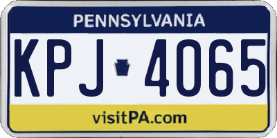 PA license plate KPJ4065