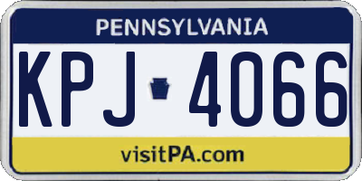 PA license plate KPJ4066