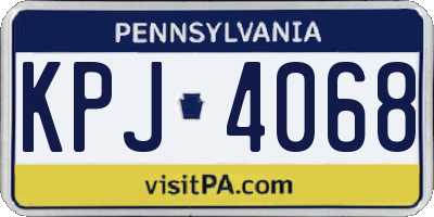 PA license plate KPJ4068