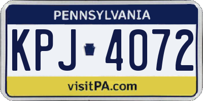 PA license plate KPJ4072