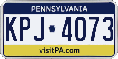 PA license plate KPJ4073