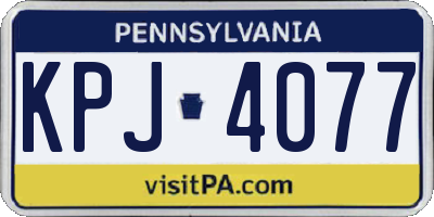 PA license plate KPJ4077