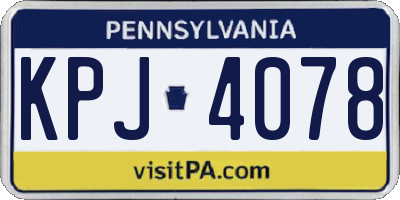 PA license plate KPJ4078