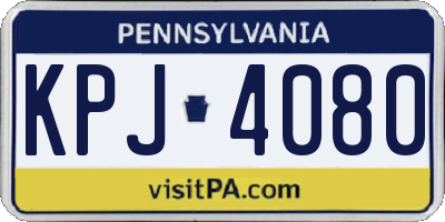 PA license plate KPJ4080