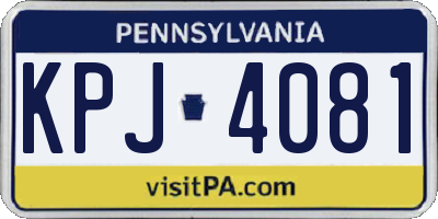 PA license plate KPJ4081