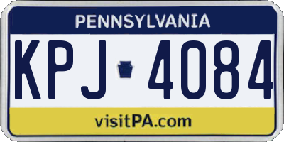 PA license plate KPJ4084