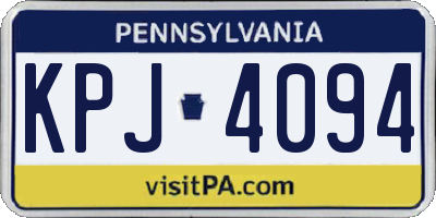 PA license plate KPJ4094