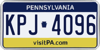 PA license plate KPJ4096