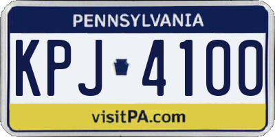 PA license plate KPJ4100
