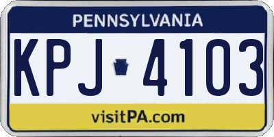 PA license plate KPJ4103