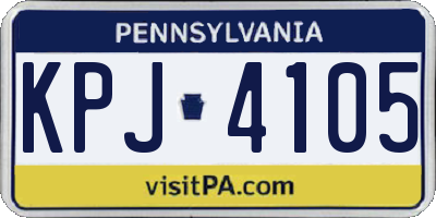 PA license plate KPJ4105