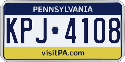 PA license plate KPJ4108